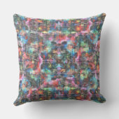 サケの色の斑点を細い直線の下に置く クッション (裏面)