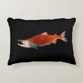 サケの赤い丸 アクセントクッション (正面)