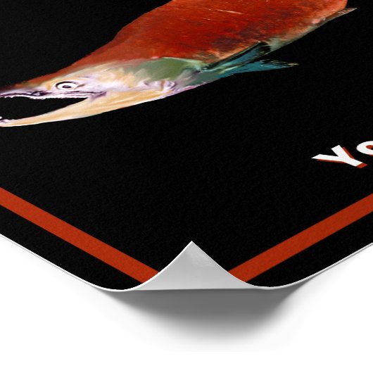 サケの赤い丸 ポスター (角)