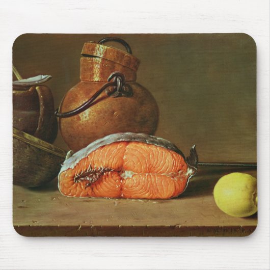 サケの部分が付いている静物画 マウスパッド (正面)