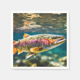 サケの魚 スタンダードカクテルナプキン