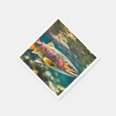 サケの魚 スタンダードカクテルナプキン (角)