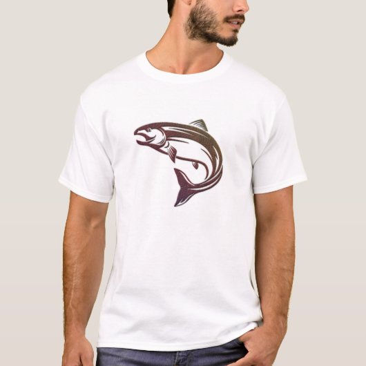 サケはメンズワイシャツのデザインを言います Tシャツ (正面)