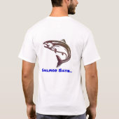 サケはメンズワイシャツのデザインを言います Tシャツ (裏面)
