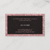 サケエレガントンピンクグリッターと黒アクセント 名刺 (裏面)