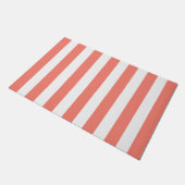 サケストライプと白の太い縦ストライプの型 ドアマット (アングル)