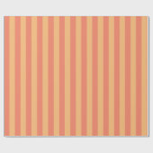 サケストライプやアプリコットの縦型 ラッピングペーパー (フラット)