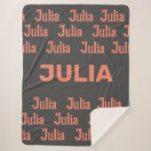 サケパーソナライズされたの少女の名前 | Sherpa毛布 シェルパブランケット (正面)