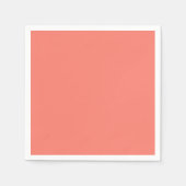 サケ無地のサンゴ スタンダードカクテルナプキン (正面)