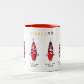 サケ種の鯉のマグカップ ツートーンマグカップ (中央)