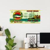 サケ缶ラベルのエクスポート ポスター (ホームオフィス)