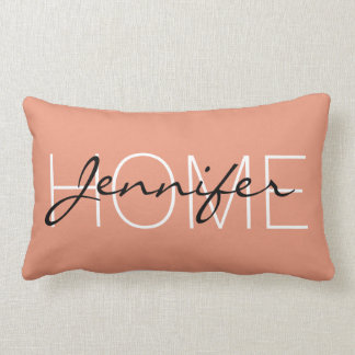 サケ色ホームモノグラム ランバークッション