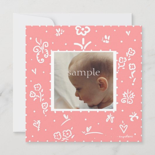 サケ花誕生のお知らせ 案内状 (正面)