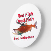 サケ-停止小石鉱山の後 ラージ壁時計 (傾斜)