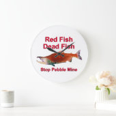 サケ-停止小石鉱山の後 ラージ壁時計 (ホーム)