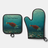 サケ 鍋つかみ&鍋敷きセット (正面)