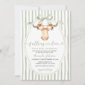 サゲの恋に落ちるクロースレイン赤ちゃんシャワー 招待状 (正面)