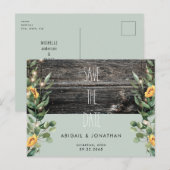 サゲ素朴葉ひまわり日付保存 ポストカード (正面/裏面)