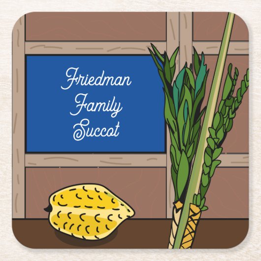 サコット紙コースターパーソナライズされた スクエアペーパーコースター (正面)