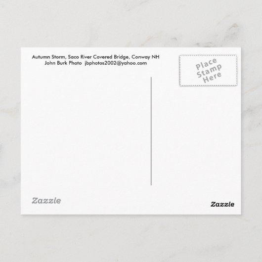 サコ川カバー橋の秋の嵐 ポストカード (裏面)