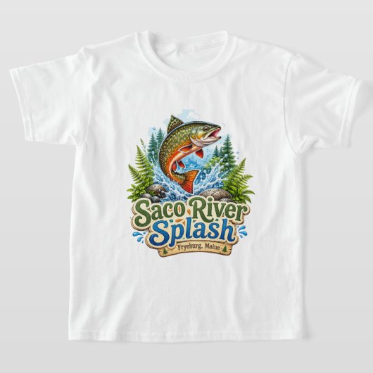 サコ川スプラッシュ フライバーグ缶缶 キッズTシャツ Tシャツ (レイダウン)