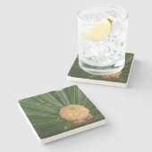 サゴヤシ（雌の円錐を持つ）、石のコースター ストーンコースター (横)