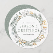 サゴールドの花輪　季節のご挨拶　ホリデーカード (正面/裏面)