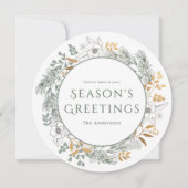 サゴールドの花輪　季節のご挨拶　ホリデーカード (正面)