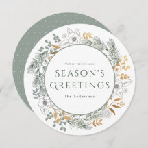 サゴールドの花輪　季節のご挨拶　ホリデーカード