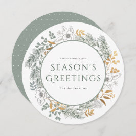 サゴールドの花輪　季節のご挨拶　ホリデーカード