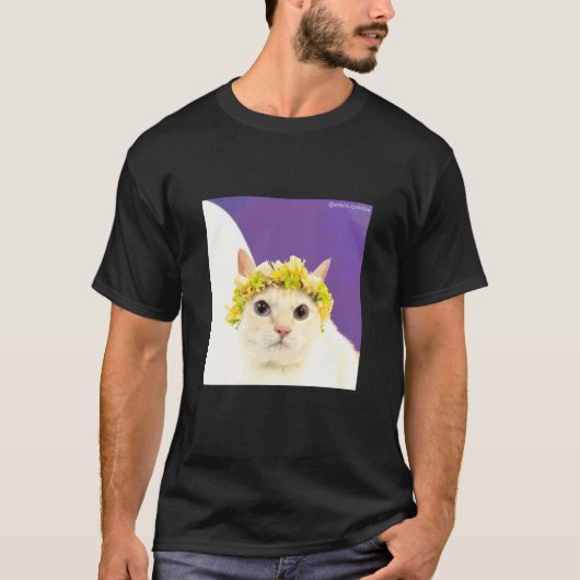 ササカマ柄の猫_001 Tシャツ (正面)