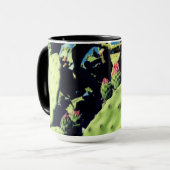 ササボテン開花、サグアーロ写真 マグカップ (正面左)