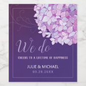 サザンアジサイ結婚パープル ワインラベル (シングルラベル)