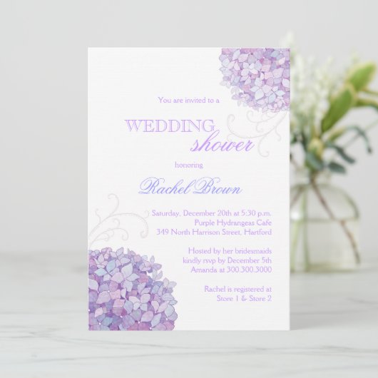 サザンアジサイ開花春の結婚式シャワー 招待状 (スタンド正面)