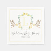 サザンイエローストーク名門私立校風のベビーシャワー スタンダードカクテルナプキン (正面)