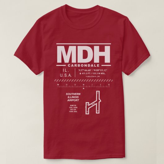サザンイリノイ空港 MDH Tシャツ (デザイン正面)