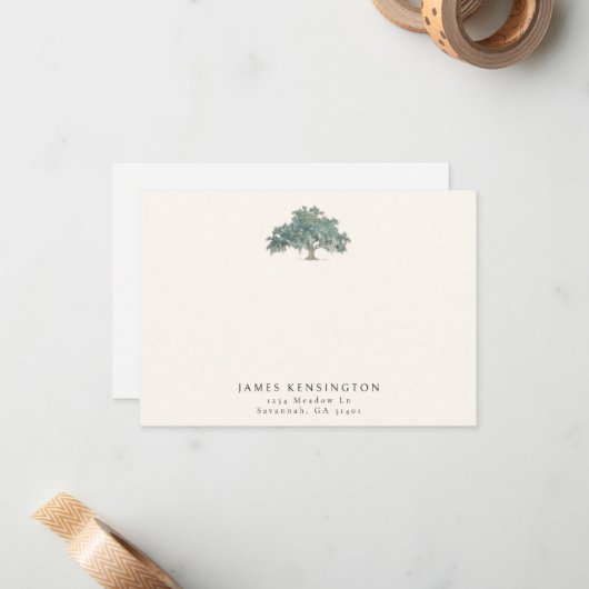 サザンオークエレガントツリー名前をカスタムするアドレス ノートカード (正面/裏面インサイチュ)