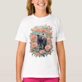 サザンカに囲まれたアラバマ州のクロクマの子熊 Tシャツ