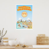 サザンカリフォルニアのキャラクター地図ポスター ポスター (キッチン)