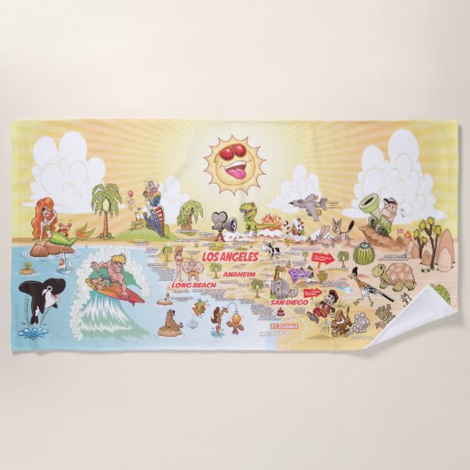 サザンカリフォルニアサンセットビーチ毛布 ビーチタオル (正面)