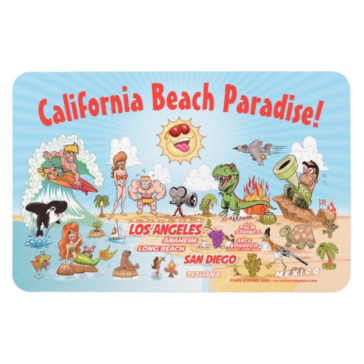 サザンカリフォルニアビーチパラダイス マグネット (横)