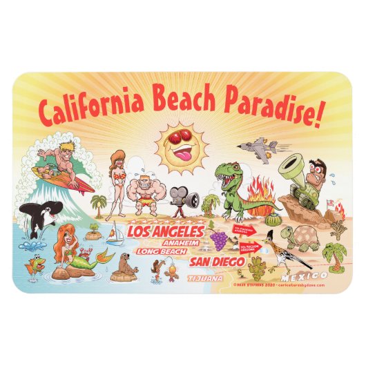 サザンカリフォルニアビーチパラダイス マグネット (横)