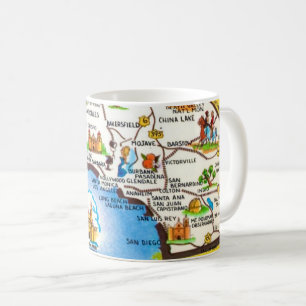 サザンカリフォルニア地図マグ コーヒーマグカップ