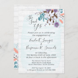 サザンカントリーコットンフローラ婚約パーティ 招待状