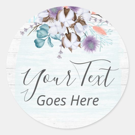 サザンカントリーコットンボル素朴ウッドファームハウス ラウンドシール (正面)