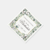 サザンカントリーコットンボール植物木素朴材 スタンダードカクテルナプキン (角)