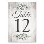 サザンカントリーコットンボール植物木素朴材 テーブルナンバー (裏面)