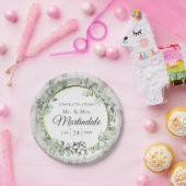 サザンカントリーコットンボール植物木素朴材 ペーパープレート (パーティー)