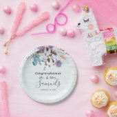 サザンカントリーコットンボール植物木素朴材 ペーパープレート (パーティー)