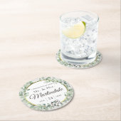 サザンカントリーコットンボール植物木素朴材 ラウンドペーパーコースター (インサイチュ)